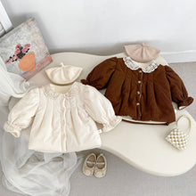 Load image into Gallery viewer, H10620SE-冬季蕾絲翻領加厚棉服外套
