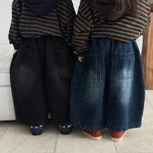 Load image into Gallery viewer, 25D45PA-冬季一體絨牛仔褲｜加厚保暖阔腿褲
