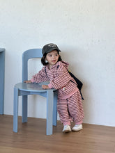 將圖片載入圖庫檢視器 CZ260891TG-條紋連帽運動休閒兩件套
