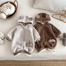 將圖片載入圖庫檢視器 ZDL5181LS冬季顆粒絨連身衣｜毛毛連帽爬服
