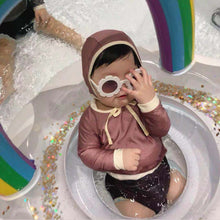 Load image into Gallery viewer, WH62301-Thickened sequined rainbow children&#39;s seat ring, infant swimming ring, baby underarm ring

