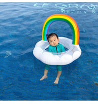 Load image into Gallery viewer, WH62301-Thickened sequined rainbow children&#39;s seat ring, infant swimming ring, baby underarm ring
