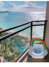 Load image into Gallery viewer, WH62301-Thickened sequined rainbow children&#39;s seat ring, infant swimming ring, baby underarm ring
