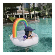 Load image into Gallery viewer, WH62301-Thickened sequined rainbow children&#39;s seat ring, infant swimming ring, baby underarm ring
