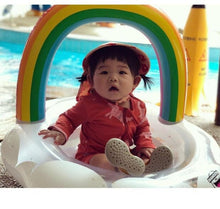 Load image into Gallery viewer, WH62301-Thickened sequined rainbow children&#39;s seat ring, infant swimming ring, baby underarm ring
