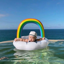 Load image into Gallery viewer, WH62301-Thickened sequined rainbow children&#39;s seat ring, infant swimming ring, baby underarm ring
