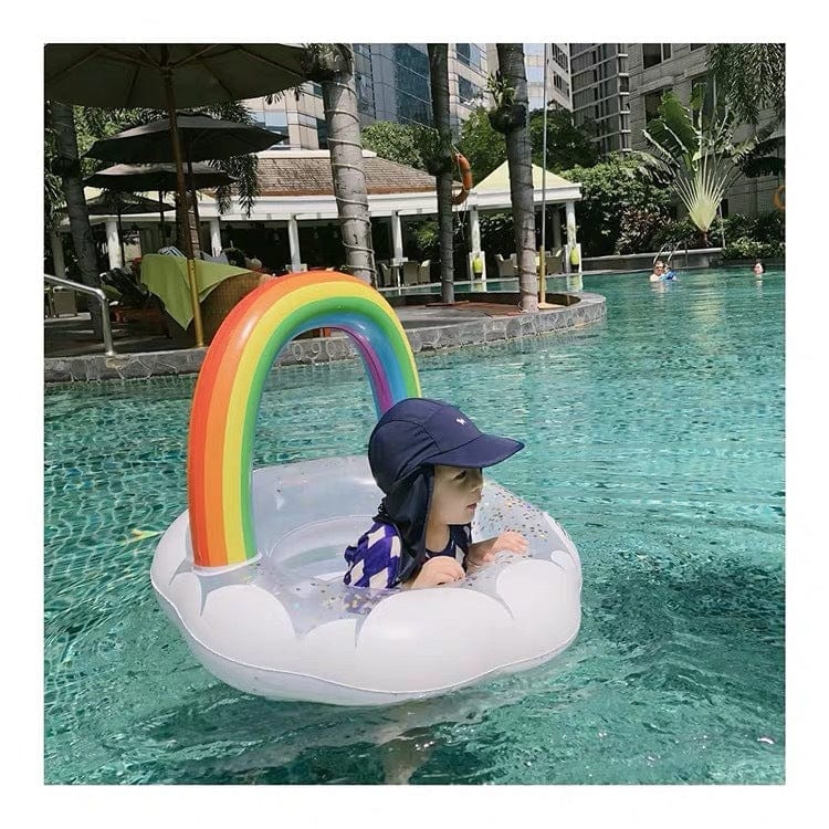 WH62301-Thickened sequined rainbow children's seat ring, infant swimming ring, baby underarm ring