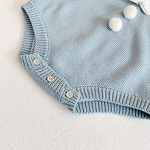 Load image into Gallery viewer, s020LS-ins Spring and Autumn Clothes for Girls, Baby, Infant, Navy Collar, Bowknot, Knitted Bodysuit, Romper, Triangle Climbing Suit
