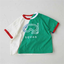 Load image into Gallery viewer, 24D288SE-2022 Summer New Korean Style Tops ins Style Personality Abstract Graffiti Letters Contrast Color Short Sleeve T-shirt
