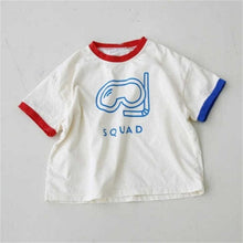 Load image into Gallery viewer, 24D288SE-2022 Summer New Korean Style Tops ins Style Personality Abstract Graffiti Letters Contrast Color Short Sleeve T-shirt
