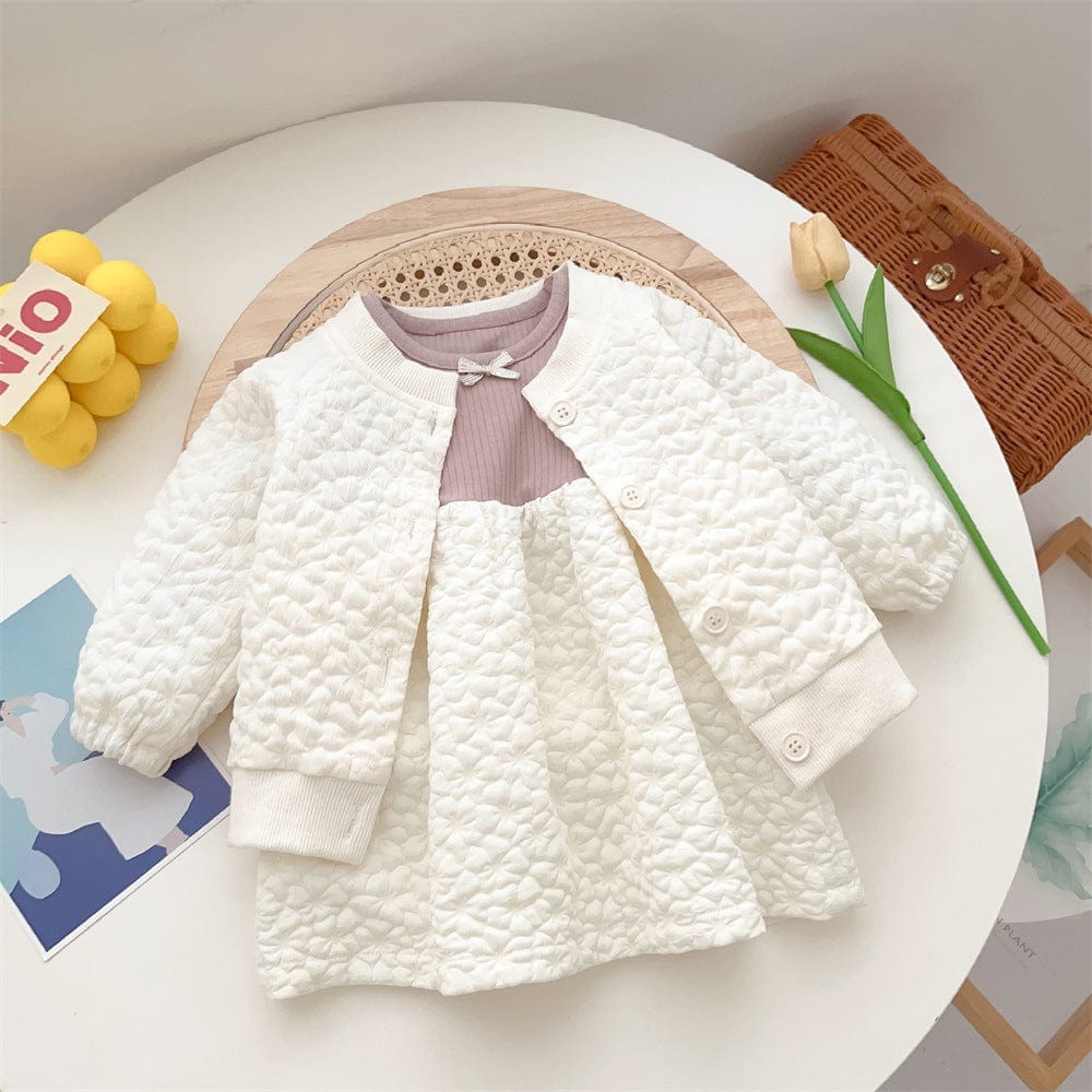 2303241LS-Spring and Autumn Western Style Chanel Style Two-piece Dress Set