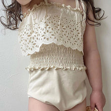 Load image into Gallery viewer, WH70406LS-ins girls one-piece swimsuit hollow lace lace strap swimsuit
