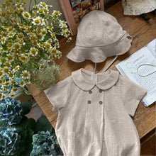 Load image into Gallery viewer, Y9344LS-Summer shirt collar four-button newborn baby clothes
