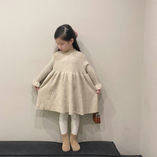 Load image into Gallery viewer, ZM22069DS-Girls&#39; Lotus Sleeve Knitted Dress Solid Color Dress
