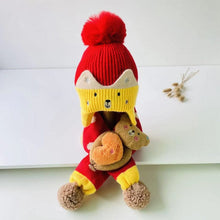 Load image into Gallery viewer, DJ16AC-Autumn and winter warm wool hat + animal scarf two-piece set
