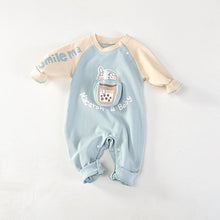 Load image into Gallery viewer, km1656LS-Spring and Autumn Pearl Milk Tea Contrast Color Long Sleeve Climbing Suit 
