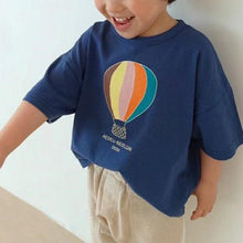 Load image into Gallery viewer, 23D111SE-ins children&#39;s summer new tops simple Korean version cute hot air balloon print boys and girls cotton short-sleeved T-shirt

