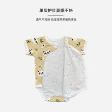 Load image into Gallery viewer, 6945LS-Summer thin boneless short-sleeved animal full-print triangle bodysuit 

