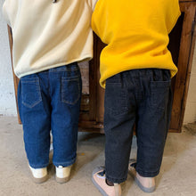 Load image into Gallery viewer, D60011PA- Korean winter new velvet thickened stretch denim trousers
