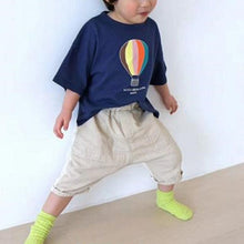 Load image into Gallery viewer, 23D111SE-ins children&#39;s summer new tops simple Korean version cute hot air balloon print boys and girls cotton short-sleeved T-shirt
