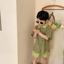 Load image into Gallery viewer, &lt;Taiwan Pavilion&gt; 2022X27TG-Korean version of boys and girls floral short-sleeved shorts two-piece set (A3)
