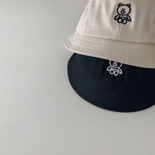 Load image into Gallery viewer, FG315AC-2022 Spring Thin Cartoon Embroidered Bear Sun Protection Fisherman Hat Male and Female Baby Sun Shade Basin Hat
