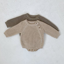 Load image into Gallery viewer, WH91202LS-ins children&#39;s spring and autumn new Korean version infant baby simple knitted romper loose pullover long sleeve triangle climbing
