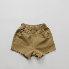 將圖片載入圖庫檢視器 1113PA-基礎款復古童裝好品質短褲男女寶寶洋氣散邊熱褲
