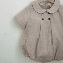 Load image into Gallery viewer, Y9344LS-Summer shirt collar four-button newborn baby clothes
