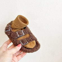 Load image into Gallery viewer, 8519AC-Fashionable and stylish children&#39;s fur shoes autumn and winter boys and girls plush cork sandals Korean version baby plush slippers trendy 
