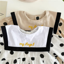 Load image into Gallery viewer, WH91203LS- Korean style baby girl triangle bodysuit 0-2 years old big collar polka dot print baby romper climbing clothes Angel 
