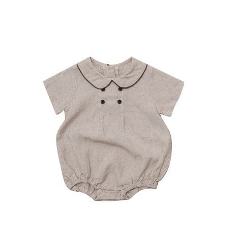 Y9344LS-Summer shirt collar four-button newborn baby clothes