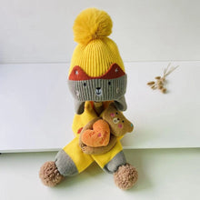 Load image into Gallery viewer, DJ16AC-Autumn and winter warm wool hat + animal scarf two-piece set
