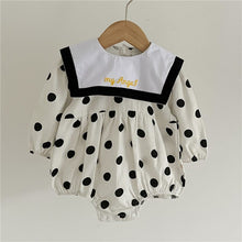 Load image into Gallery viewer, WH91203LS- Korean style baby girl triangle bodysuit 0-2 years old big collar polka dot print baby romper climbing clothes Angel 
