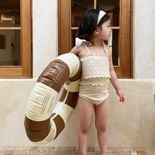 Load image into Gallery viewer, WH70406LS-ins girls one-piece swimsuit hollow lace lace strap swimsuit
