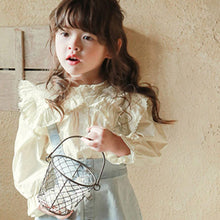 Load image into Gallery viewer, S670SE-Spring Korean style lapel trumpet sleeve shirt top
