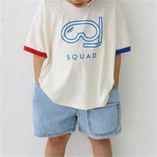 Load image into Gallery viewer, 24D288SE-2022 Summer New Korean Style Tops ins Style Personality Abstract Graffiti Letters Contrast Color Short Sleeve T-shirt
